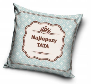 Poszewka na poduszkę ozdobna 40x40 na prezent dla taty niebieska