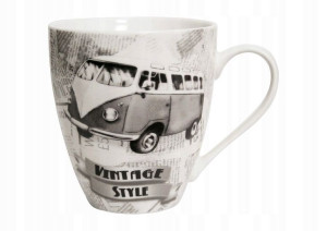 Stylowy Retro Kubek Porcelana Bus Ogórek 550ml.