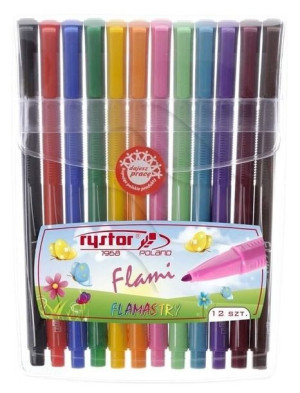Mazaki Flamaster Rystor Flami 12 Kolorów Etui