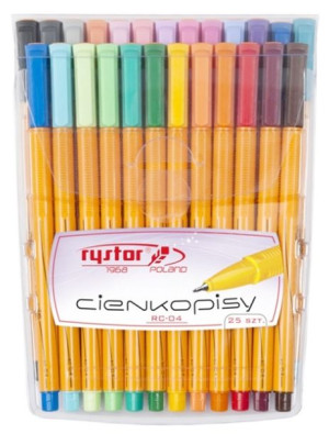 NIEZAWODNE CIENKOPISY Rystor 25 kolorów ETUI RC-04