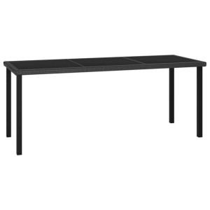 Stół ogrodowy, jadalniany, czarny, 180x70x73 cm, rattan PE
