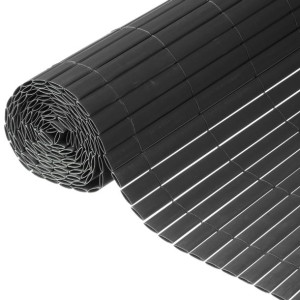 Dwustronna mata ogrodzeniowa, PVC, 1,5 x 3 m, antracytowa