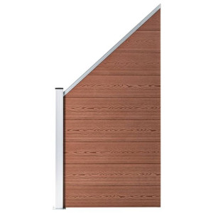Panel ogrodzeniowy WPC 95 x (105-180) cm, brązowy
