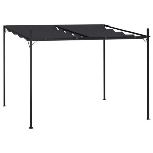 Altana z rozsuwanym dachem, 300x300x233 cm, antracytowa