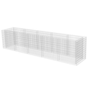 Podwyższona donica gabionowa, galwanizowana stal, 450x90x100 cm