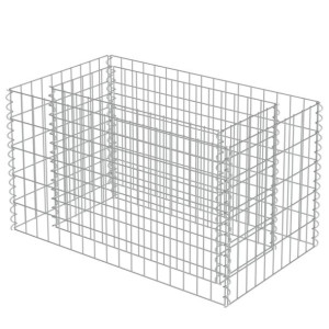 Podwyższona donica gabionowa, galwanizowana stal, 90x50x50 cm
