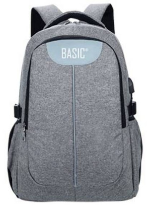 Plecak młodzieżowy Beniamin z USB basic szary