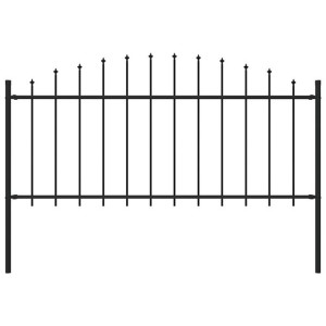 Panel ogrodzeniowy z grotami (0,5-0,75) x 1,7 m, stal, czarny