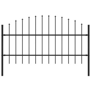 Panel ogrodzeniowy z grotami (0,75-1) x 1,7 m, stal, czarny