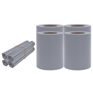 Osłony na ogrodzenie, 4 szt., PVC, 35x0,19 m, jasnoszare, mat