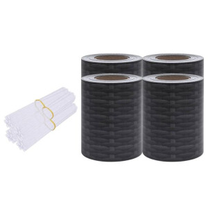 Osłony na ogrodzenie, 4 szt., PVC, 35x0,19 m, wzór rattanu