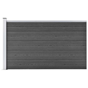 Panel ogrodzeniowy, WPC, 175x105 cm, czarny