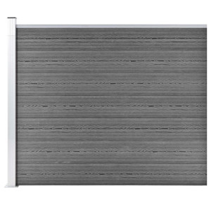 Panel ogrodzeniowy z WPC, 175x146 cm, szary