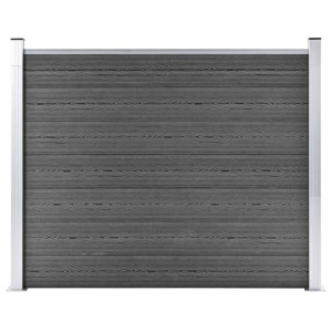 Panel ogrodzeniowy z WPC, 180x146 cm, czarny