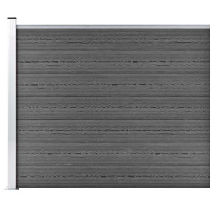Panel ogrodzeniowy z WPC, 175x146 cm, czarny