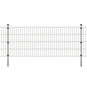 Panele ogrodzeniowe 2D z słupkami - 2008x830 mm 4 m Srebrne