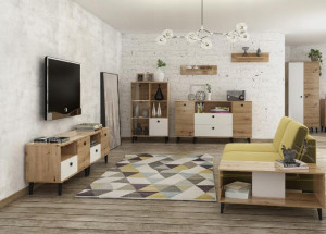Zestaw mebli do salonu 8 elem COMO artisan + biały