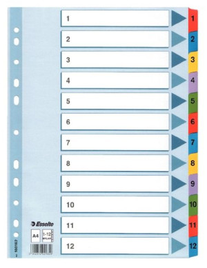 Przekładki Esselte Maxi Mylar Kartonowe 1 - 12 A4