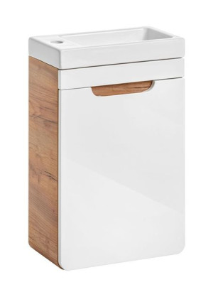Szafka z umywalką Borneo 7S 40 cm - Biały połysk