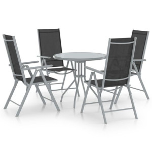 5-cz. zestaw mebli jadalnianych do ogrodu, aluminium/textilene