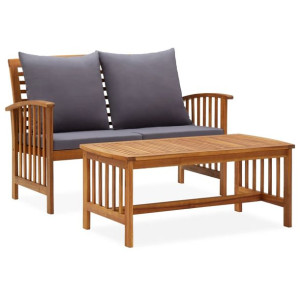 2-cz. zestaw wypoczynkowy do ogrodu, poduszki, drewno akacjowe