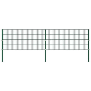 Panel ogrodzeniowy ze słupkami, żelazny, 3,4 x 0,8 m, zielony