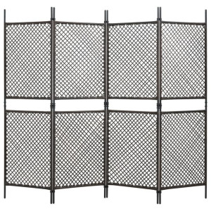 Panel ogrodzeniowy z polirattanu, 2,4x2 m, brązowy