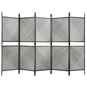 Panel ogrodzeniowy z polirattanu, 3x2 m, antracytowy