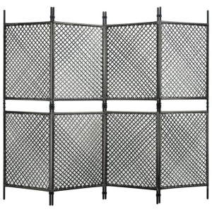 Panel ogrodzeniowy z polirattanu, 2,4x2 m, antracytowy