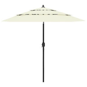 3-poziomowy parasol na aluminiowym słupku, piaskowy, 2,5 m