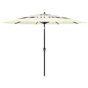 3-poziomowy parasol na aluminiowym słupku, piaskowy, 3 m