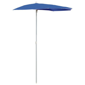 Półokrągły parasol ogrodowy na słupku, 180x90 cm, lazurowy