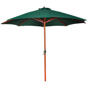 Parasol przeciwsłoneczny w kolorze zielonym o wysokości 258 cm.
