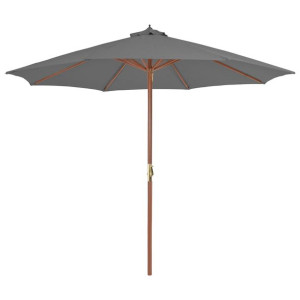 Parasol ogrodowy na drewnianym słupku, 300 cm, antracytowy