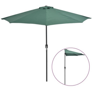 Półparasol balkonowy na słupku z aluminium, 270x135 cm, zielony