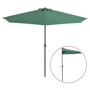 Półparasol balkonowy na słupku z aluminium, 300x150 cm, zielony