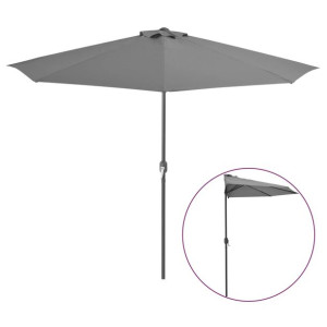 Półparasol balkonowy na słupku z aluminium, 300x150 cm, antracyt
