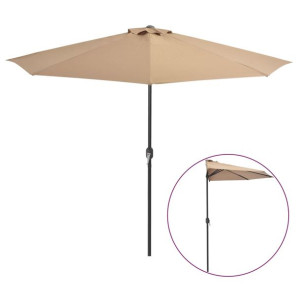 Półparasol balkonowy na słupku z aluminium, 300x150 cm, taupe