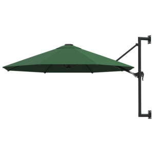 Parasol ścienny na metalowym słupku, 300 cm, zielony