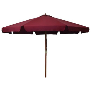 Parasol ogrodowy na drewnianym słupku, 330 cm, burgundowy