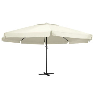 Parasol ogrodowy na słupku aluminiowym, 600 cm, piaskowy