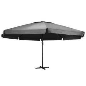 Parasol ogrodowy na słupku aluminiowym, 600 cm, antracytowy