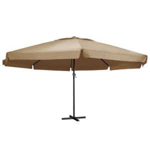 Parasol ogrodowy na słupku aluminiowym, 600 cm, taupe