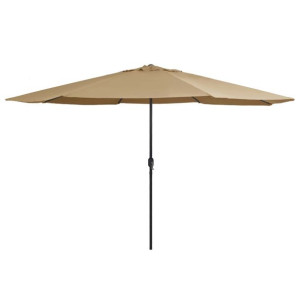 Parasol ogrodowy na metalowym słupku, 400 cm, kolor taupe