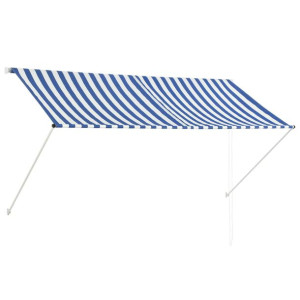 Markiza zwijana, 250 x 150 cm, niebiesko-biała