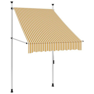 Markiza zwijana ręcznie, 100 cm, pomarańczowo-białe pasy