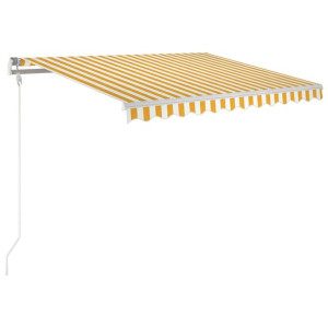 Ręcznie zwijana markiza, 350 x 250 cm, żółto-biała