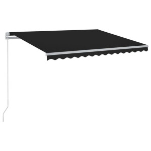 Ręcznie zwijana markiza z LED, 450x350 cm, antracytowa