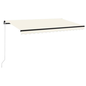 Ręcznie zwijana markiza z LED, 400 x 350 cm, kremowa