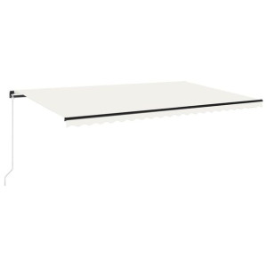 Ręcznie zwijana markiza z LED, 500x350 cm, kremowa
